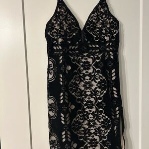 SAYLOR Black and Cream Lace Dress